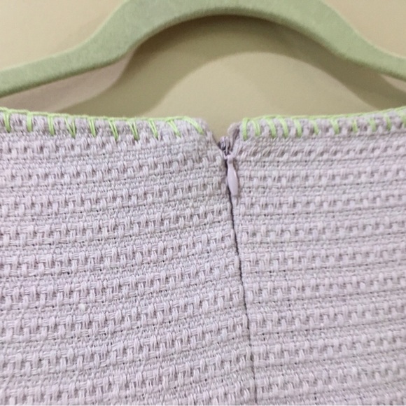 7 For All Mankind Sheath mini dress Lavender Sleeveless Cutout Tweed medium - Picture 3 of 6